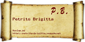 Petrits Brigitta névjegykártya